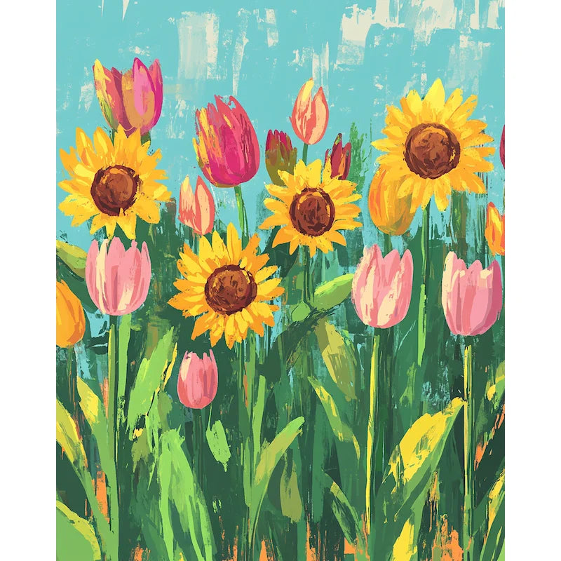Genie Canvas - Diy Picture Paint By Numbers For Adults Flowers Painting By Numbers Handmade Wall Art For Adults Home Decor