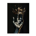 Black African Wall Art Gold Crown Wall Decor King Picture African American Canvas Prints Artwork for Home Room Office Decoration