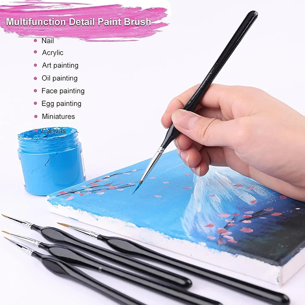 10/20 Pieces Fine Detail Paint Brush Miniature Painting Brushes Kit Mini Paints Brush for Acrylic, Watercolor, Oil, Face, Nail