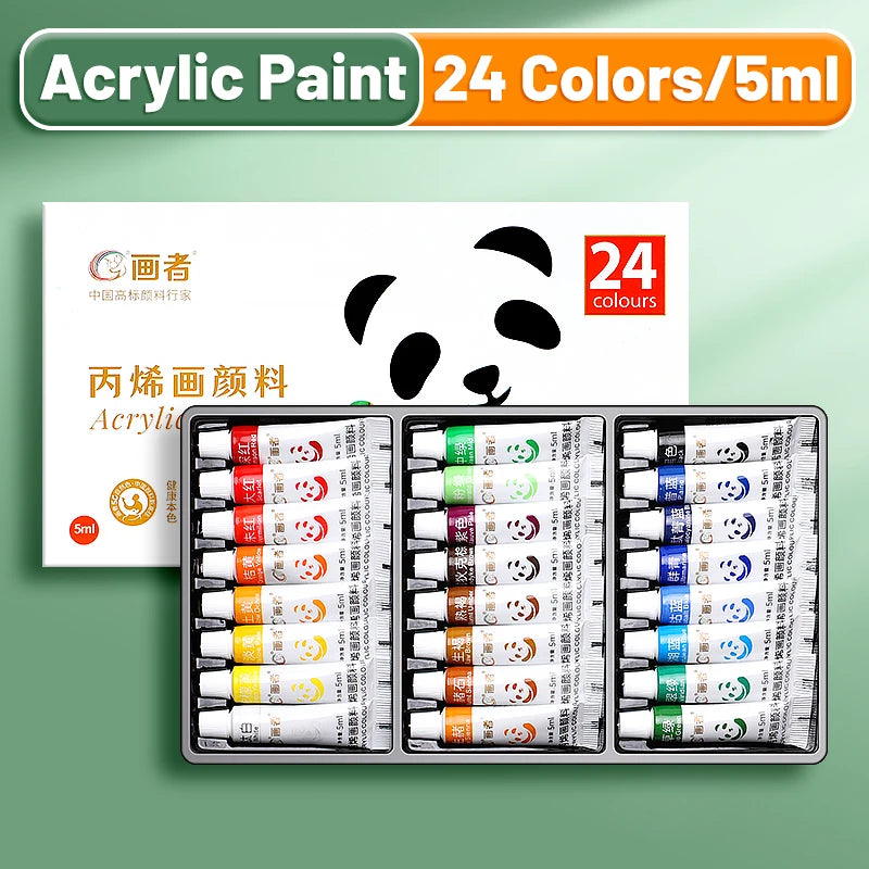 12 Acrylic Paint Set Colors 5ml/0.17oz,Water-Proof Portable Art Rich Pigments for DlY Craft,Drawing,Painting,Canvas, Rock