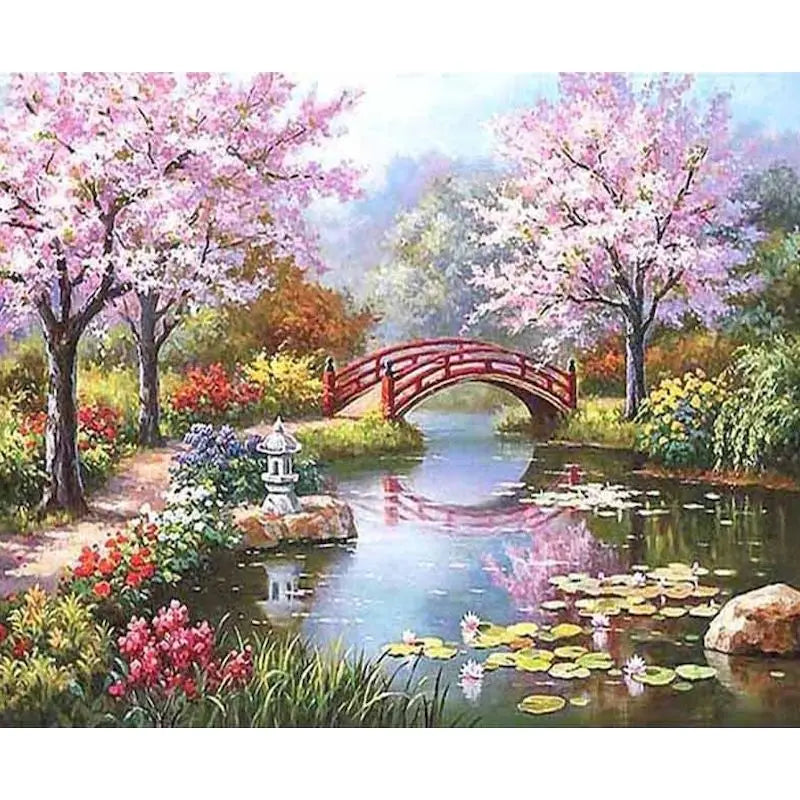 Genie Canvas - PhotoCustom City Oil Painting By Numbers Scenery Adults DIY Kits Paint By Numbers On Canvas Landscape Frameless Home Decoration