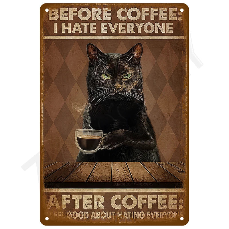 Retro Wall Art Mural Outdoor House Bathroom Home Room Decorations Decor Vintage Metal Signs Plates Tin Sign Posters Man Cave Bar