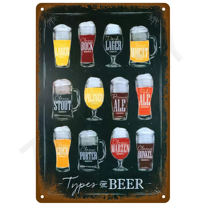 Retro Wall Art Mural Outdoor House Bathroom Home Room Decorations Decor Vintage Metal Signs Plates Tin Sign Posters Man Cave Bar