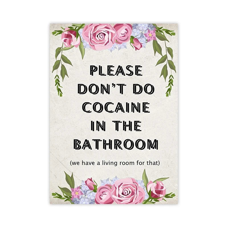 Funny Bathroom Wall Art Prints Black and White Minimalist Toilet Posters Canvas Painting Bathroom Wall Decoration Pictures