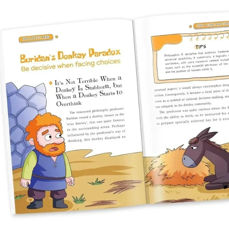 Kids Popular Science 2-Book Set: Funny Comic & 100,000 Whys Storybook, Hardcover Educational Children Extracurricular Gift