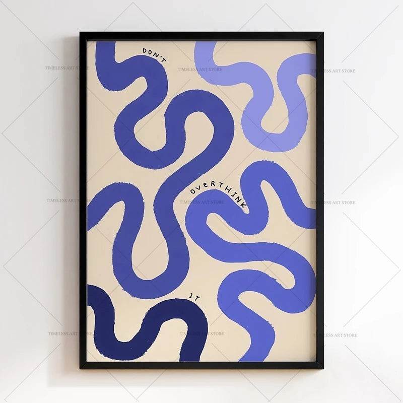 DO NOT Overthink Typography Poster Quotes Wall Art Canvas Painting Posters Prints Mid Century Animal Wall Art for Home Decor