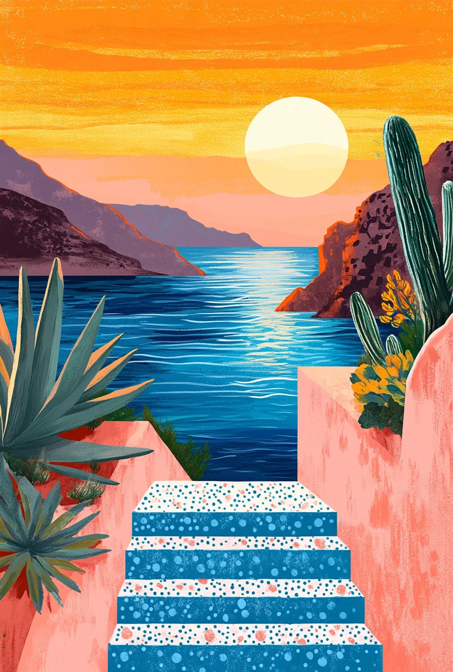 Genie Canvas - Frame Illustration Picture Diy Painting By Numbers For Adults Kits Sunset Acrylic Paint On Canvas For Home Decors Diy Gi