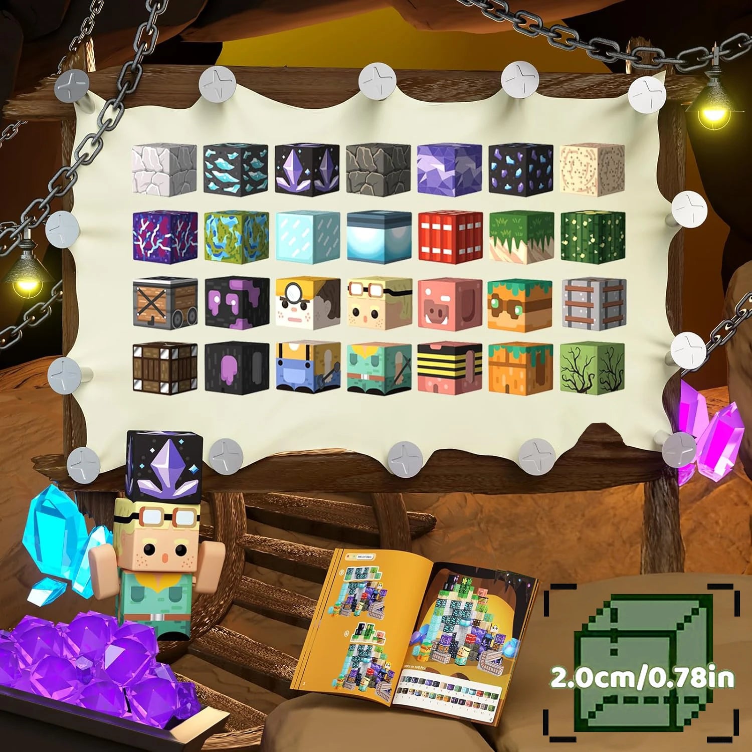 Magnetic Building Blocks - Mine Craft World - Midnight Bear