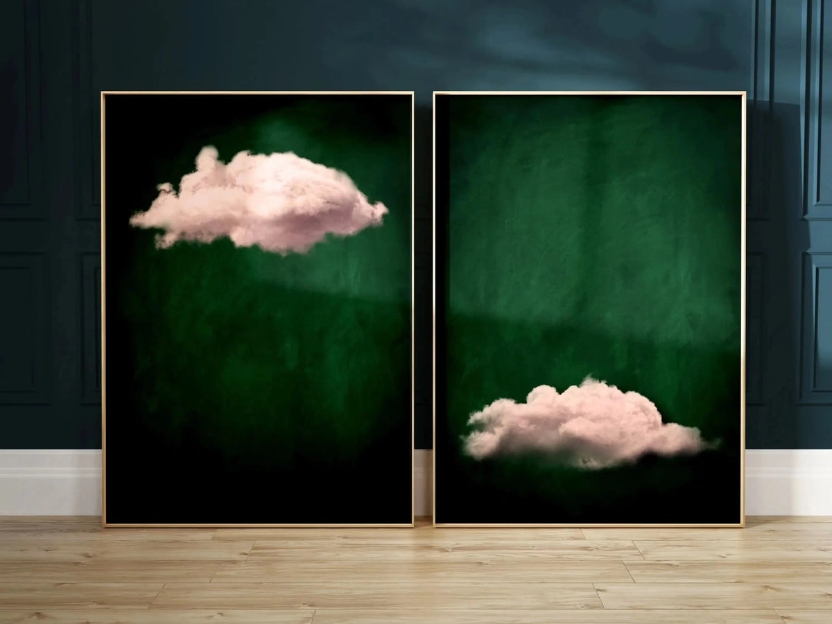 Abstract Blue Cloud Wall Art Poster Minimalist Sky Maximum Compromise Canvas Printmaking for Modern Living Room Home Decor Gifts