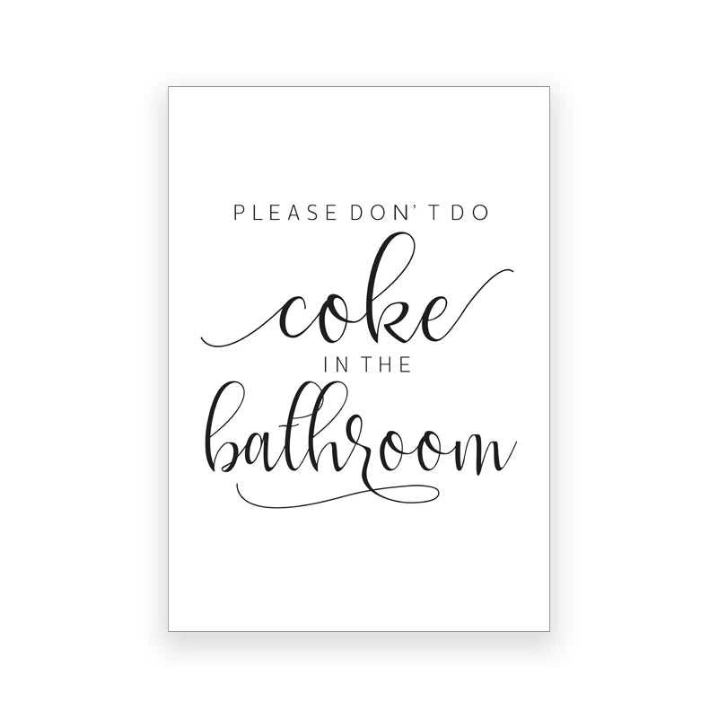 Funny Bathroom Wall Art Prints Black and White Minimalist Toilet Posters Canvas Painting Bathroom Wall Decoration Pictures