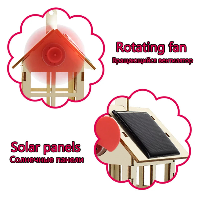 DIY Solar Windmill - Science DIY Physics Educational Kit for Kid Model 2 in 1 Solar Power Technology Experiment Stem Gift