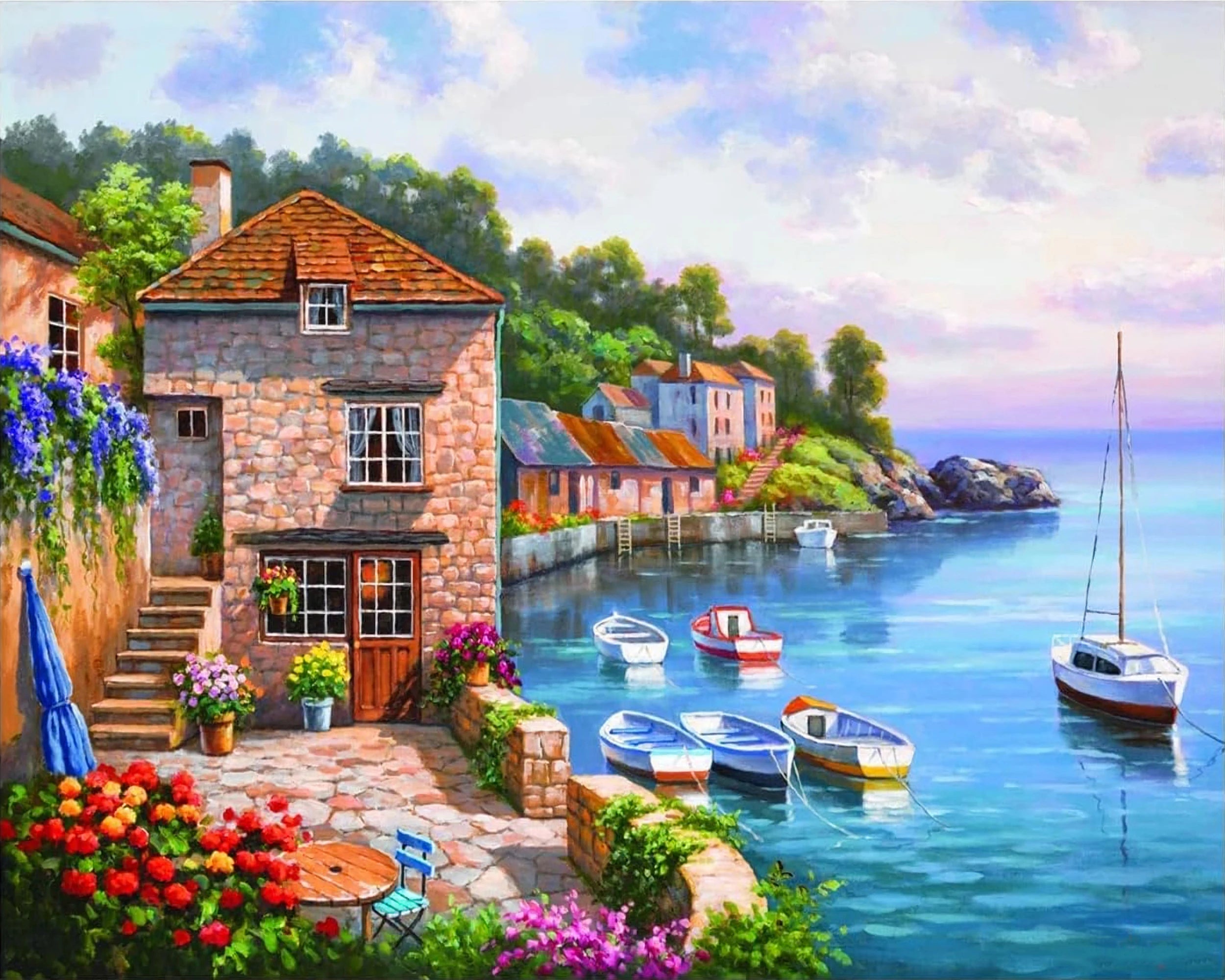 Castle at Storms End - Paint by Numbers Kit for Adults，children，Beginner to Advanced NumberOil Paintin ，Home Decor ，DIY Art Scenery Oil Painting 40x50 cm