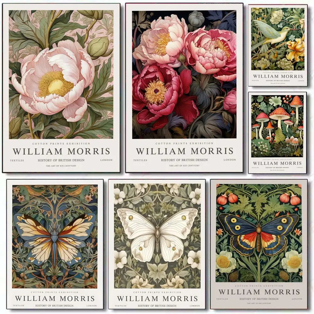 W-William M-Morris art Poster HD Art Mural Wallart Waterproof Vintage Print Decor for Home Decoration DIY Durable