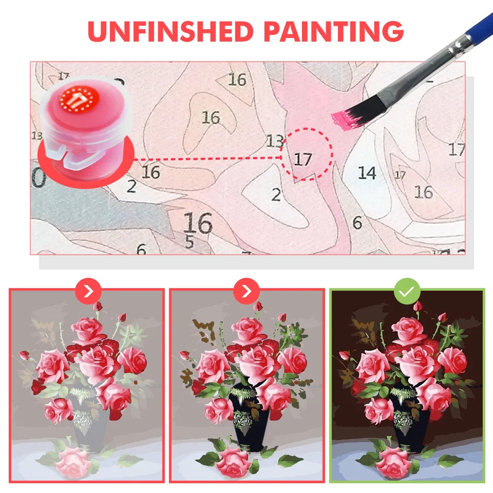 HUACAN Custom Photo Paint By Numbers Couple Lovers Hand Painting Art Home Decoration