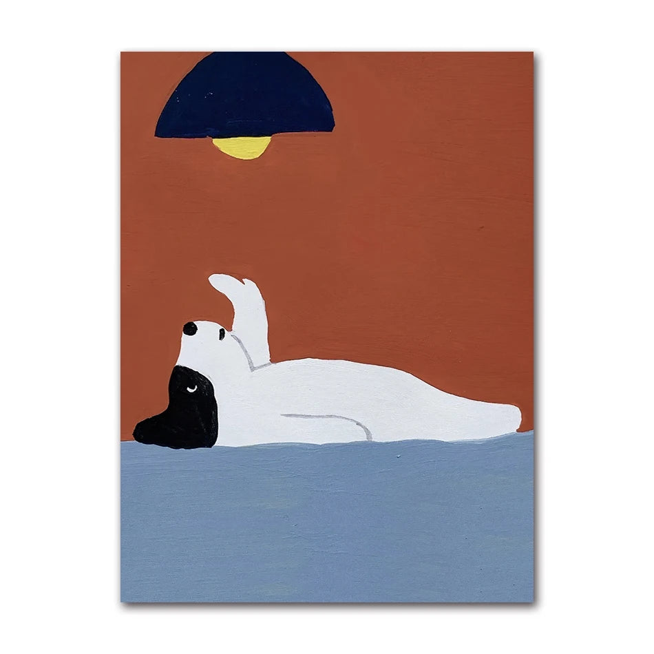 Modern Wall Painting for Living Room, Canvas Print, Poster, Cat, Wine, Pizza, Animal Funny, Art Pictures, Nordic, Modern