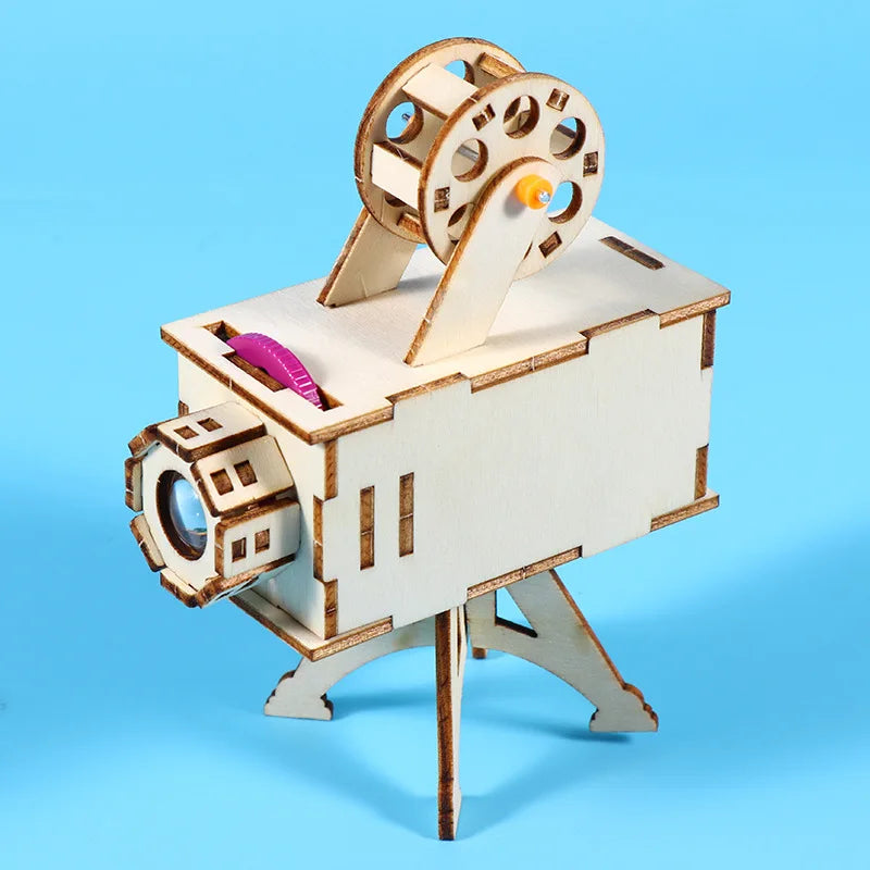 DIY Wooden Science Project Model Kit Science Experiment Toy Early Learning Toys for Children Gifts Birthday Projector