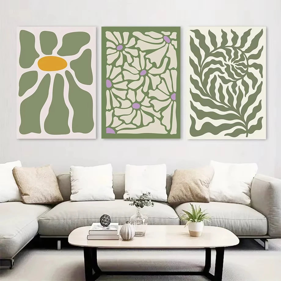 Abstract Flower Wall Art Canvas Painting Poster Gallery Prints Nordic Bohemian Living Room Home Decoration Wall Paintings