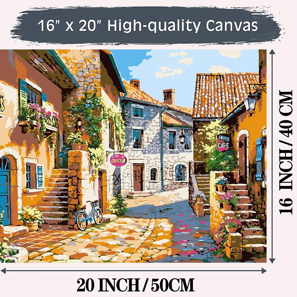 Cafe - Paint by Numbers Kit for Adults，children，Beginner to Advanced NumberOil Paintin ，Home Decor ，DIY Art Scenery Oil Painting 40x50 cm