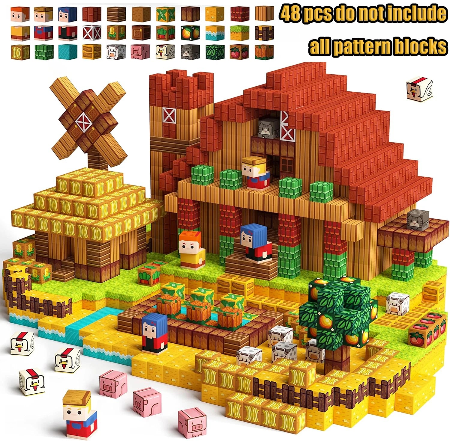 Magnetic Building Blocks - Mine Craft World - Lava