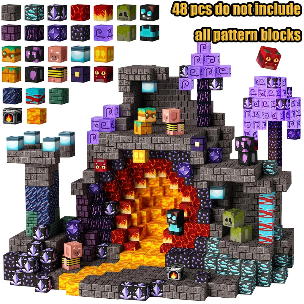 Magnetic Building Blocks - Mine Craft World - Lava