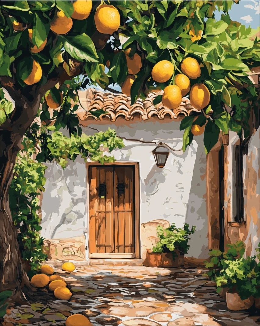 Genie Canvas - Landscape Architecture Number Painting ,Diy Painting Kit For Adults Paint By Numbers Canvas Acrylic Painting Decorative Paintin
