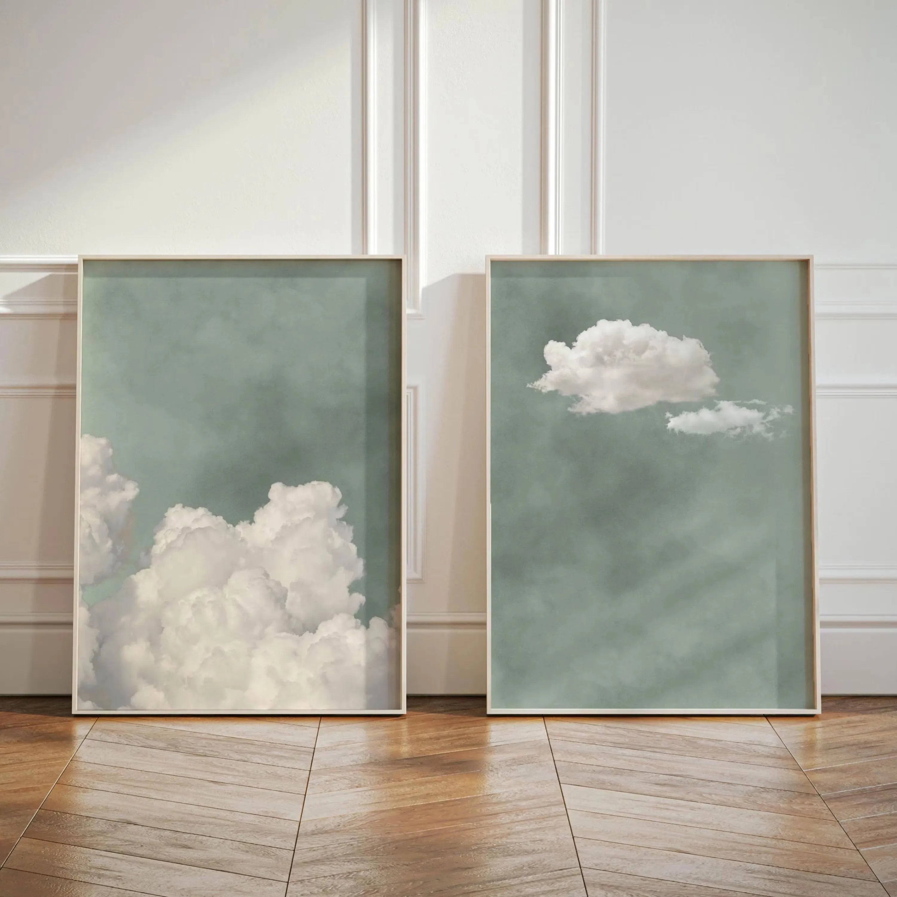 Abstract Blue Cloud Wall Art Poster Minimalist Sky Maximum Compromise Canvas Printmaking for Modern Living Room Home Decor Gifts