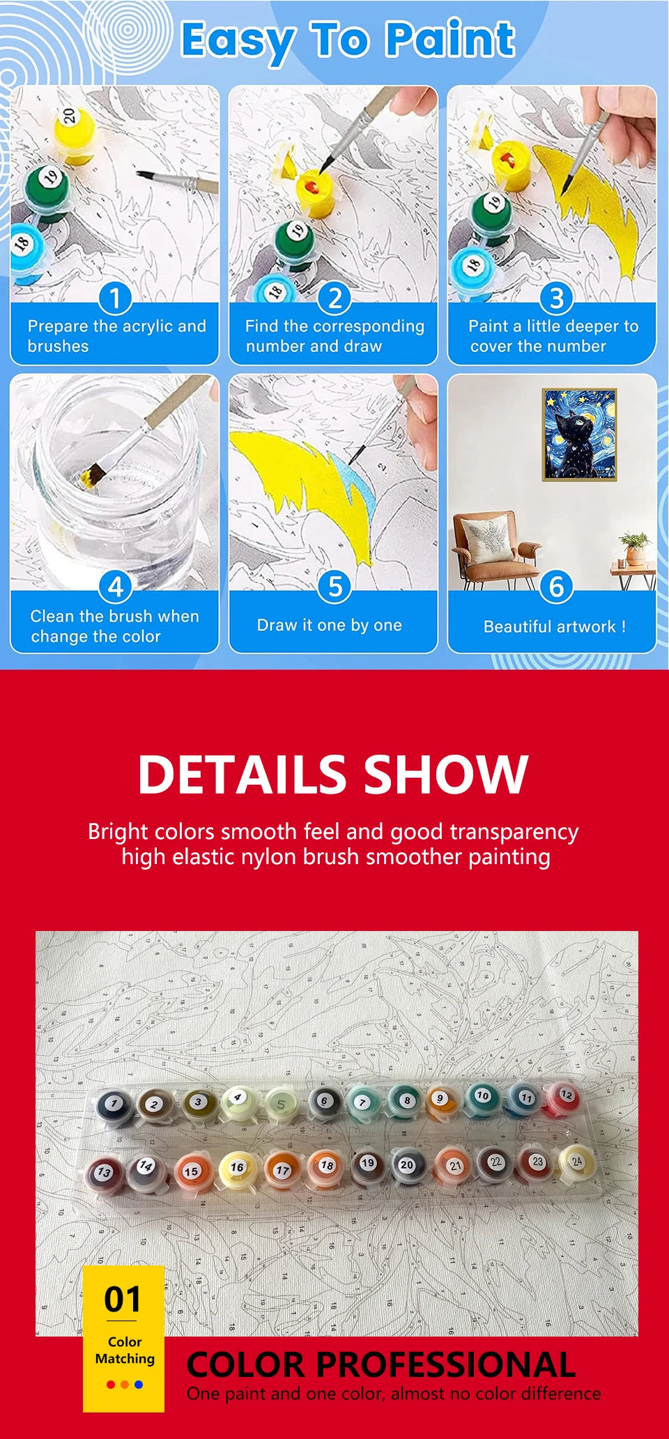 Genie Canvas - Landscape Architecture Number Painting ,Diy Painting Kit For Adults Paint By Numbers Canvas Acrylic Painting Decorative Paintin