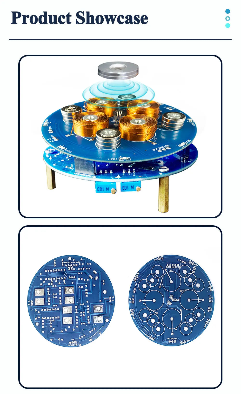 DIY Magnetic Levitation Kit Experiment PCB Soldering Project Practice Solder Assembly Magnet DIY Electronic Kit 2-5W 150G Load
