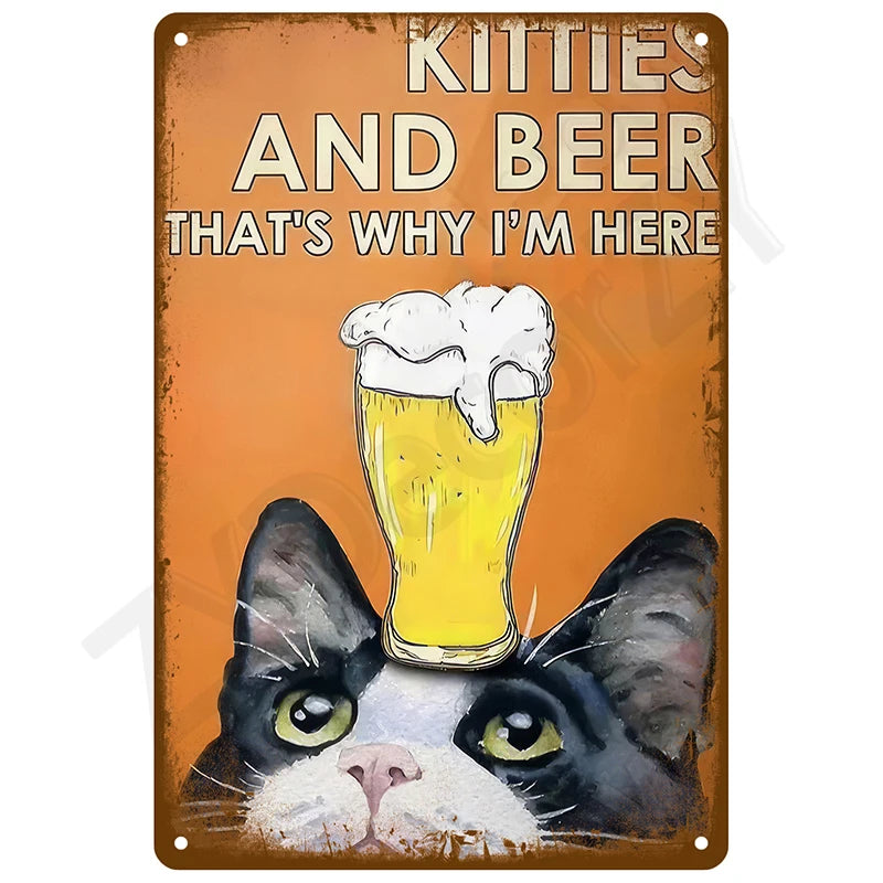 Retro Wall Art Mural Outdoor House Bathroom Home Room Decorations Decor Vintage Metal Signs Plates Tin Sign Posters Man Cave Bar