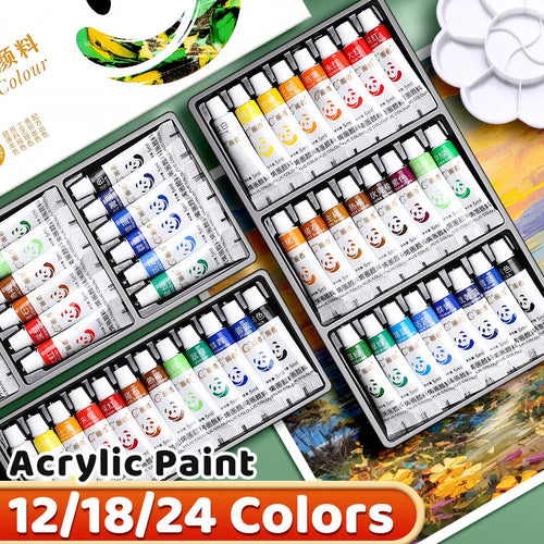 12 Acrylic Paint Set Colors 5ml/0.17oz,Water-Proof Portable Art Rich Pigments for DlY Craft,Drawing,Painting,Canvas, Rock