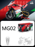 MG02static- Technology Motorcycle Building Block Set, V4 Super Motorcycle Model Set, Technology Racing, STEM Assembly Toy Gift for Boys and Girls