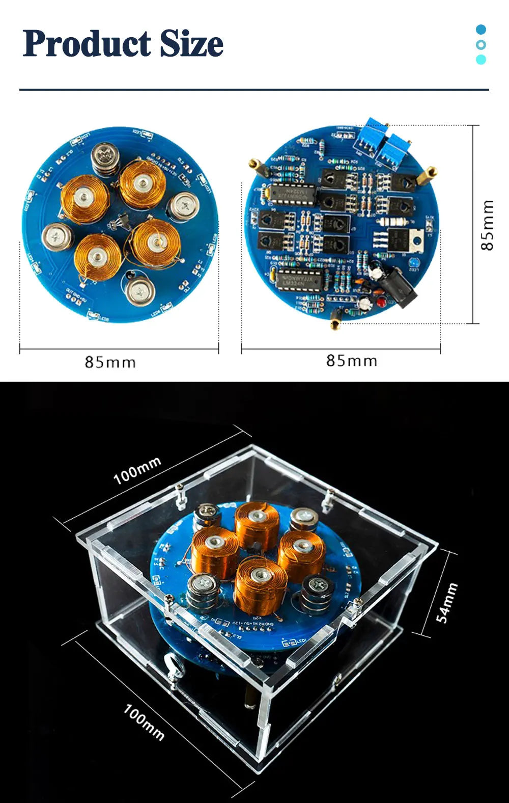 DIY Magnetic Levitation Kit Experiment PCB Soldering Project Practice Solder Assembly Magnet DIY Electronic Kit 2-5W 150G Load