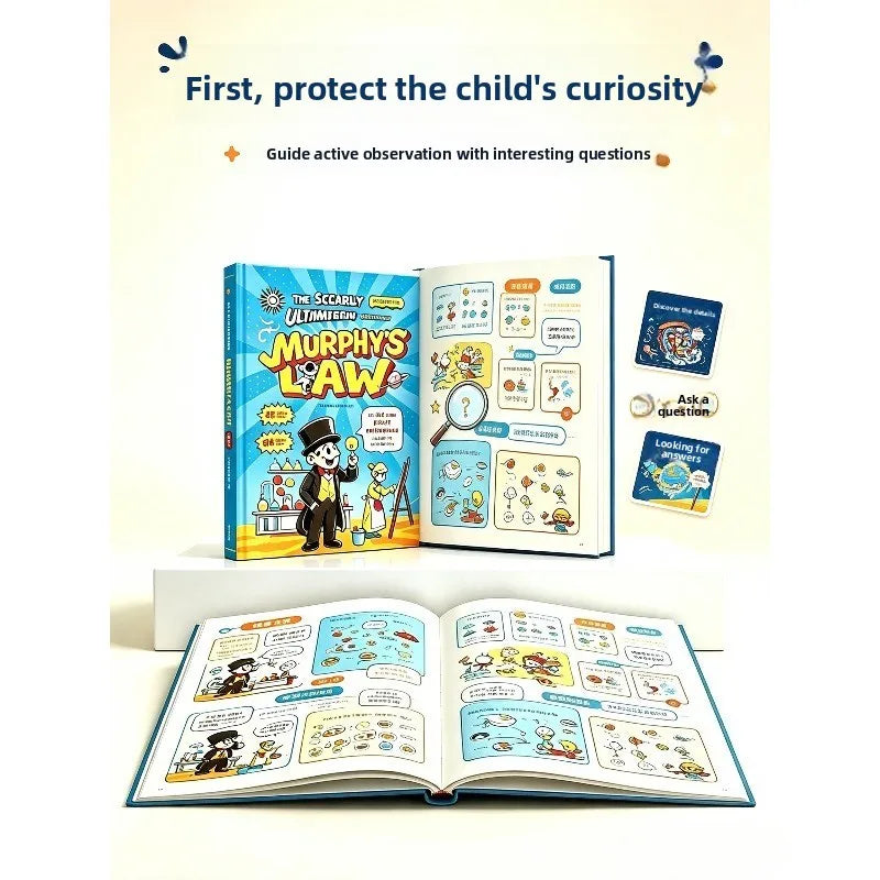 Kids Popular Science 2-Book Set: Funny Comic & 100,000 Whys Storybook, Hardcover Educational Children Extracurricular Gift