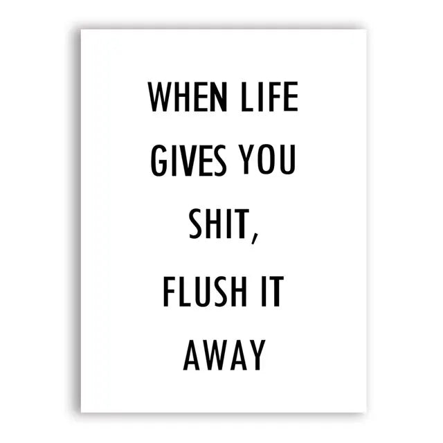 Funny Bathroom Wall Art Prints Black and White Minimalist Toilet Posters Canvas Painting Bathroom Wall Decoration Pictures