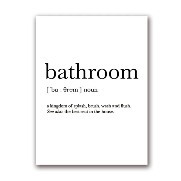 Funny Bathroom Wall Art Prints Black and White Minimalist Toilet Posters Canvas Painting Bathroom Wall Decoration Pictures