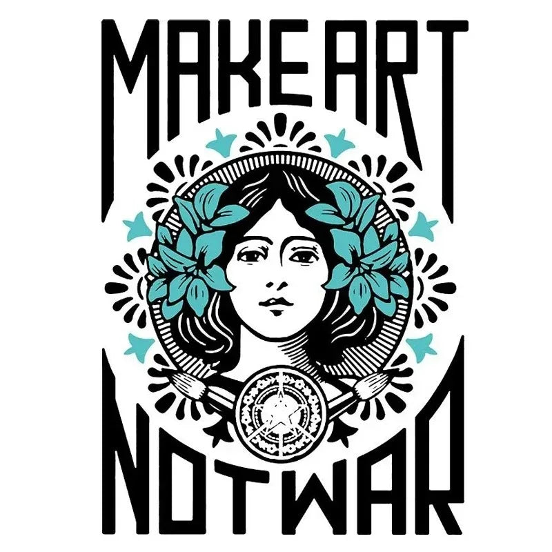 Retro Make Art Not War Wall Art Prints Canvas Painting Shepard Fairey Vintage Poster Wall Picture for Room Interior Decor