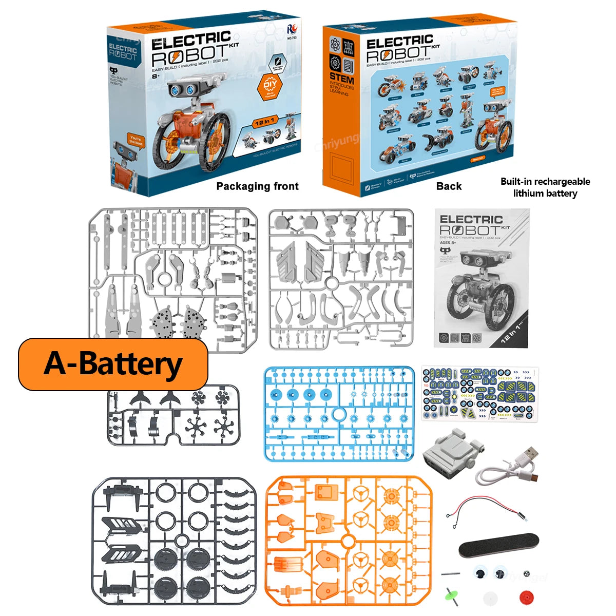 12-in-1 STEM Robot Building Kit
