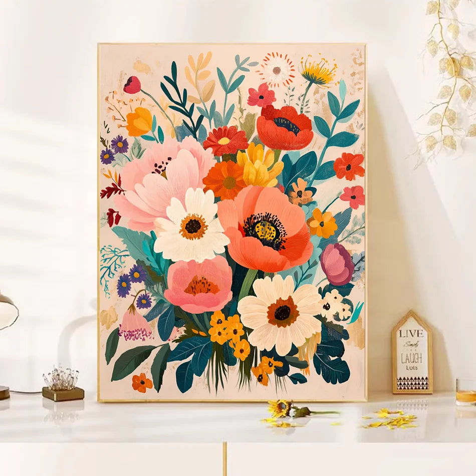 GATYZTORY Diy Picture Paint By Numbers For Adults Flowers Painting By Numbers Handmade Wall Art For Adults Home Decor