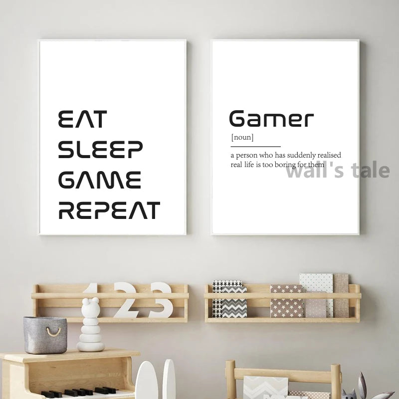 Video Game Wall Art Canvas Posters Prints Gaming Room Decor , Video Game Party Art Painting Pictures Boys Room Wall Decoration