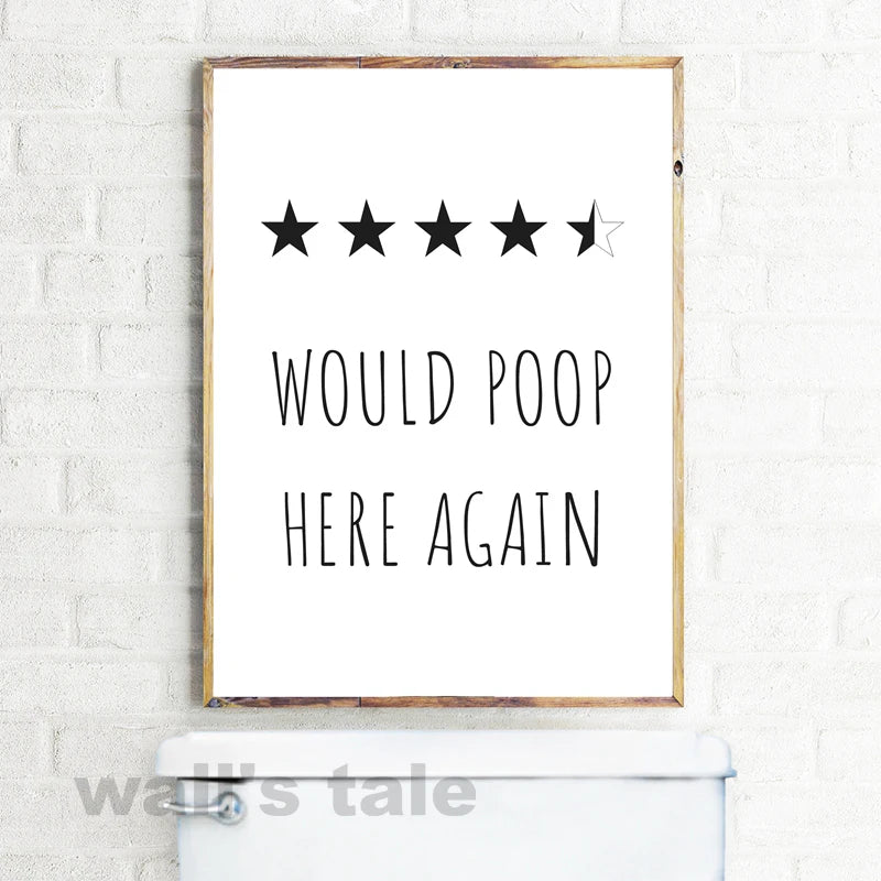 Funny Bathroom Wall Art Prints Black and White Minimalist Toilet Posters Canvas Painting Bathroom Wall Decoration Pictures
