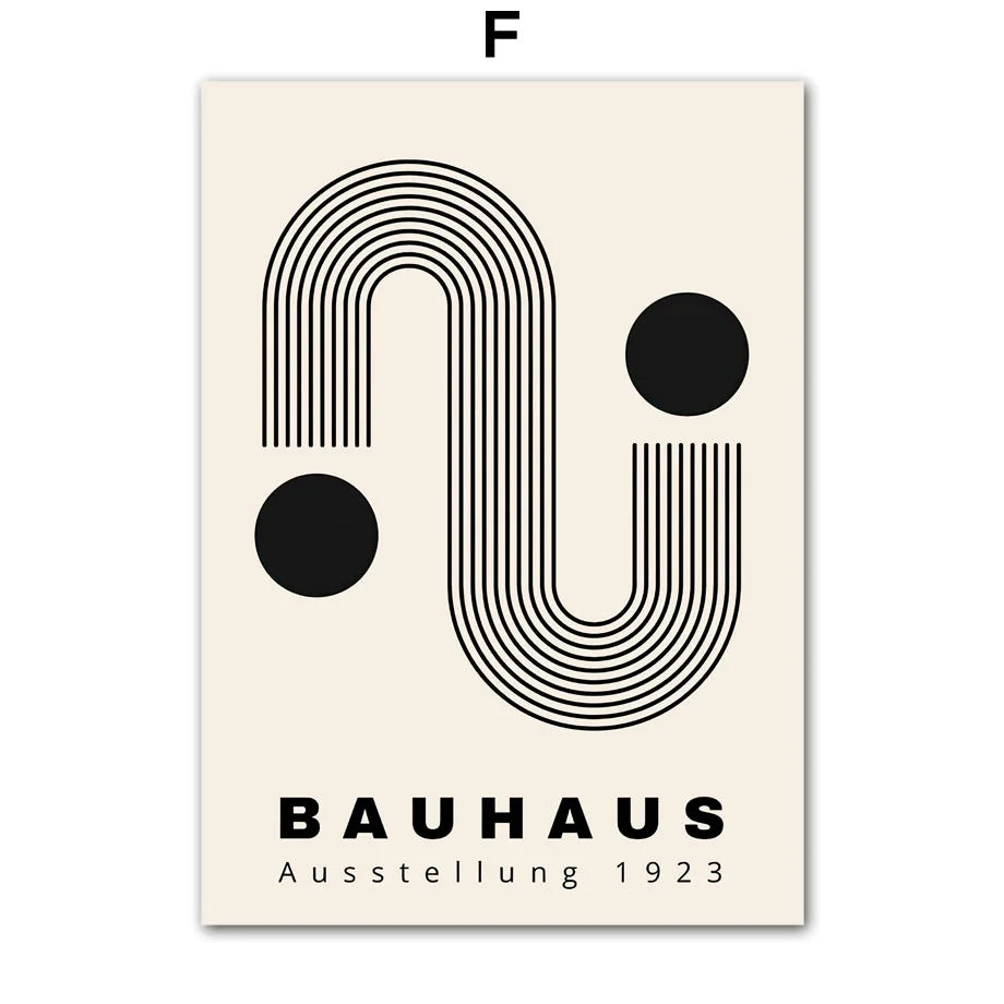 Bauhaus Wall Art Mid Century Modern Abstract Geometric Canvas Print Minimalist Black White Red Blue Posters Bedroom Office Decor