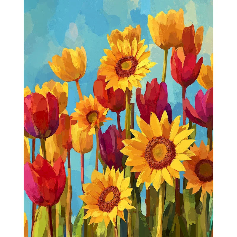 Genie Canvas - Diy Picture Paint By Numbers For Adults Flowers Painting By Numbers Handmade Wall Art For Adults Home Decor