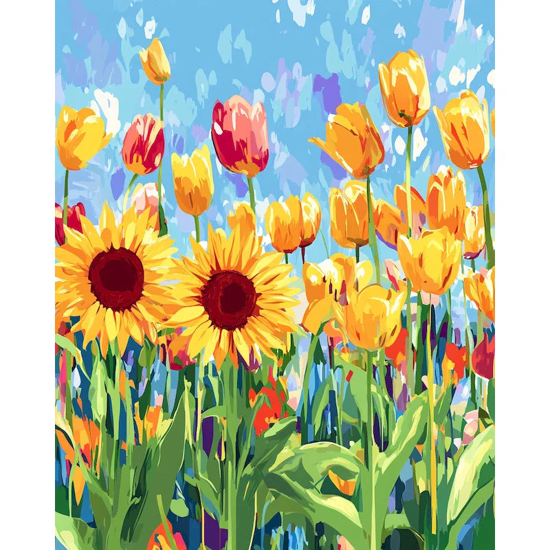 Genie Canvas - Diy Picture Paint By Numbers For Adults Flowers Painting By Numbers Handmade Wall Art For Adults Home Decor