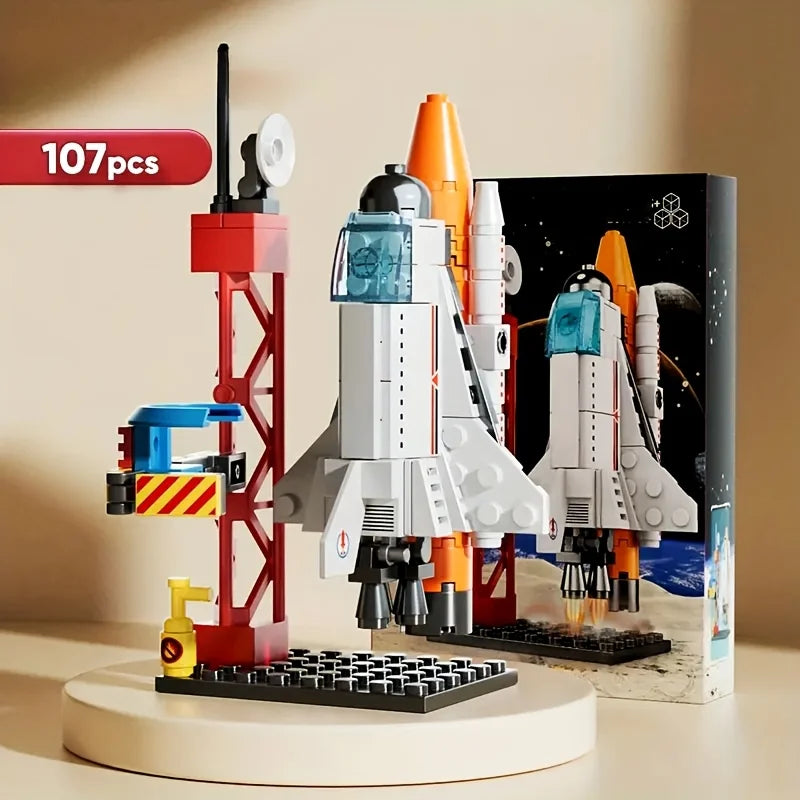 3D Space Rocket Building Blocks Set -  STEM Educational DIY Puzzle 3D Assembly Model Construction Toy for Kids Boys Girls School Gift