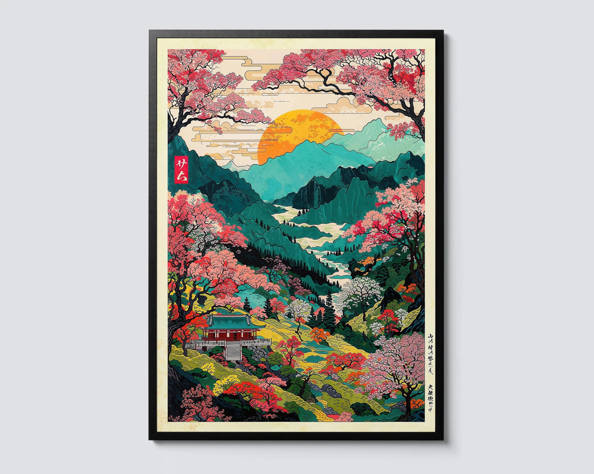 1 Wave Landscape Japanese Wall Art Poster Mount Fuji Sunrise Wave Canvas Print For Modern Living Room Home Decor  Poster Canvas