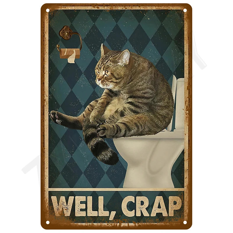 Retro Wall Art Mural Outdoor House Bathroom Home Room Decorations Decor Vintage Metal Signs Plates Tin Sign Posters Man Cave Bar