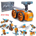 Solar Robot - STEM Kit Educational Toy DIY Science Experiment Technological Gadgets Electric Solar Robots for Kids  - Grey - 25 in 1