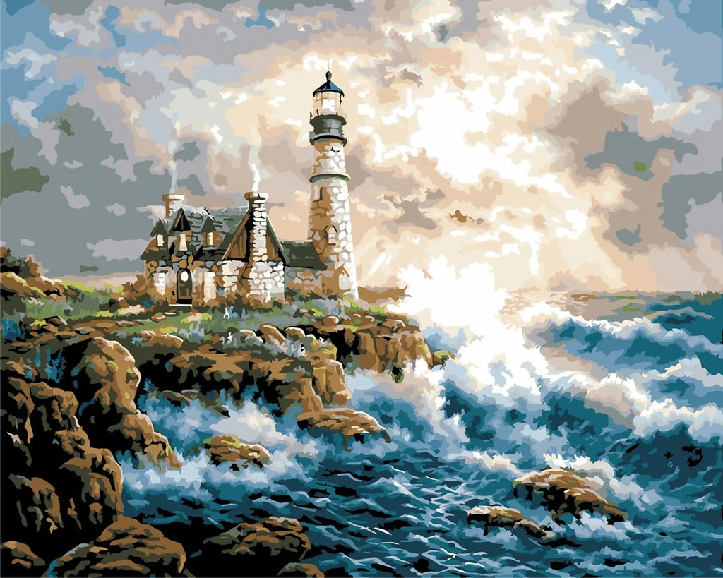Castle at Storms End - Paint by Numbers Kit for Adults，children，Beginner to Advanced NumberOil Paintin ，Home Decor ，DIY Art Scenery Oil Painting 40x50 cm