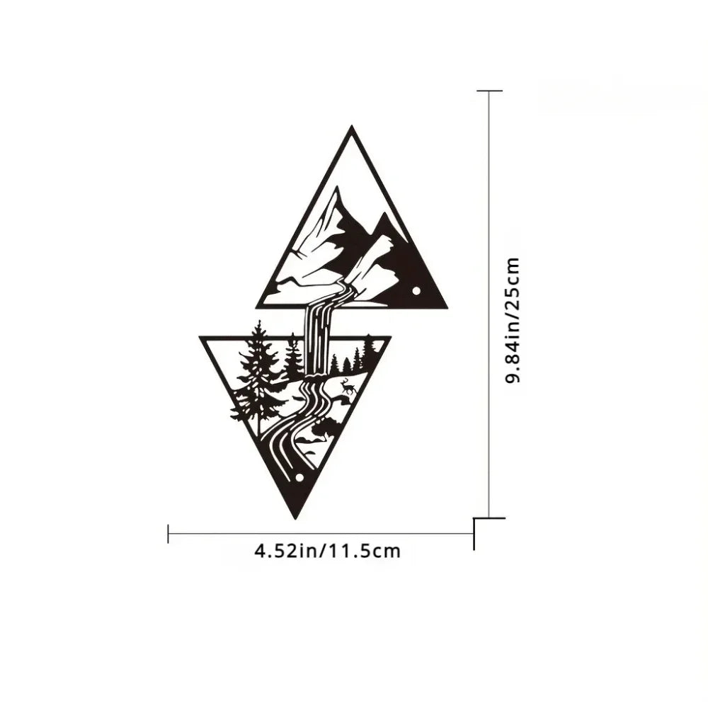 Mountain Wall Art, Mountain Waterfall Metal Wall Art Home Decor, Metal Wall Art, Home Decor Modern Art Wall Ornaments Artwork