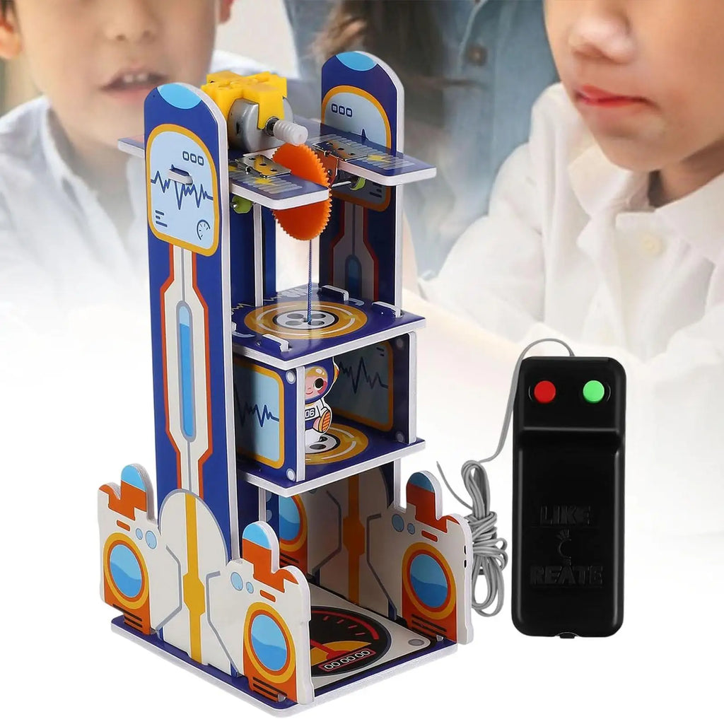DIY Elevator Toy Kids Science Kit Material Package, Easy Assembly DIY Model Building Kit for Children, Teens, Age 5+